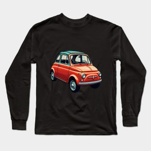 Retro Charm of a Red and Orange Fiat 500 Long Sleeve T-Shirt